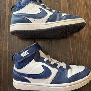 Nike Kids High-Top Sneakers - Navy and White
